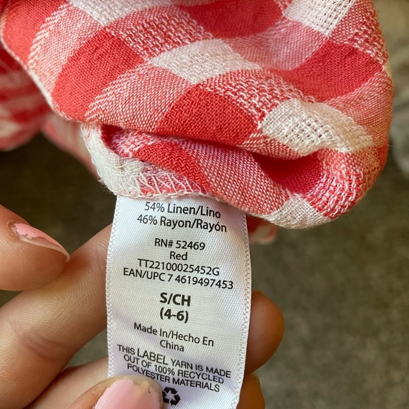 Linen country red checkered top - Picture 4 of 4